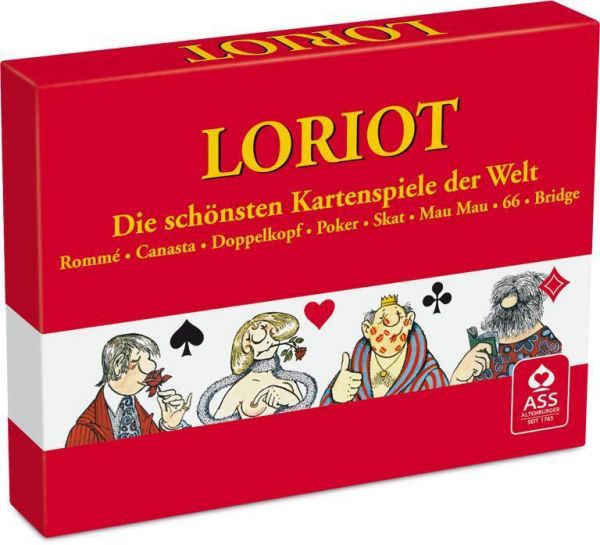 Image of Loriot (Spielkarten): Die schönsten Kartenspiele der Welt. Rommé, Canasta, Doppelkopf, Poker, Skat,
