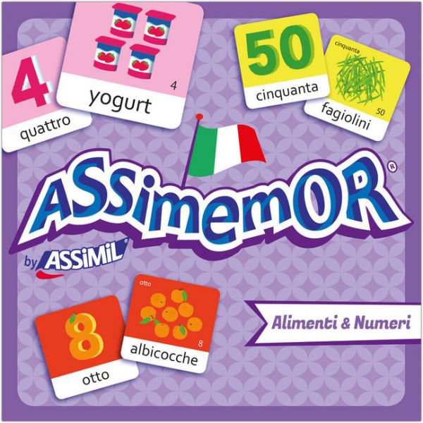 Image of Assimemor, Alimenti & Numeri - Speisen & Zahlen (Kinderspiel): Das kinderleichte Italienisch-Gedächt